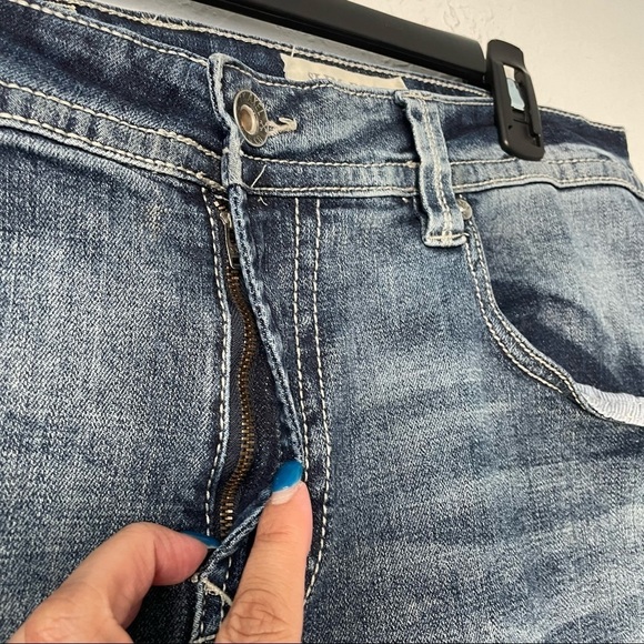 TK Axel‎ Mens Slim Boot Cut Jeans Size 38 x 30 Blue Button Flap Pockets - Picture 6 of 12